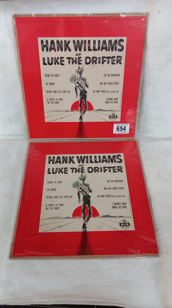 2 Hank Williams 10inch LP, Luke the Drifter, MGM E203.