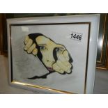 A contemporary framed and glazed watercolour, signed but indistinct, COLLECT ONLY.