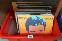 Box of mostly pop LPs