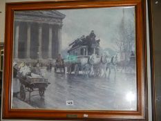 A mid 20th century French scene print, COLLECT ONLY.
