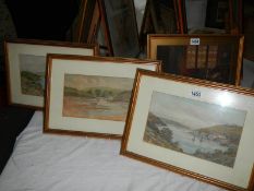 Three good framed and glazed watercolour rural scenes, COLLECT ONLY.