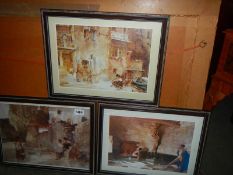 Three framed and glazed Russell Flint prints. COLLECT ONLY.