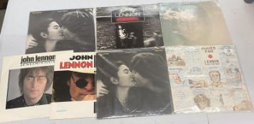 John Lennon LPs plus 12 inch singles - 4 LPs, 3 12 inch singles includes Shaved Fish in excellent