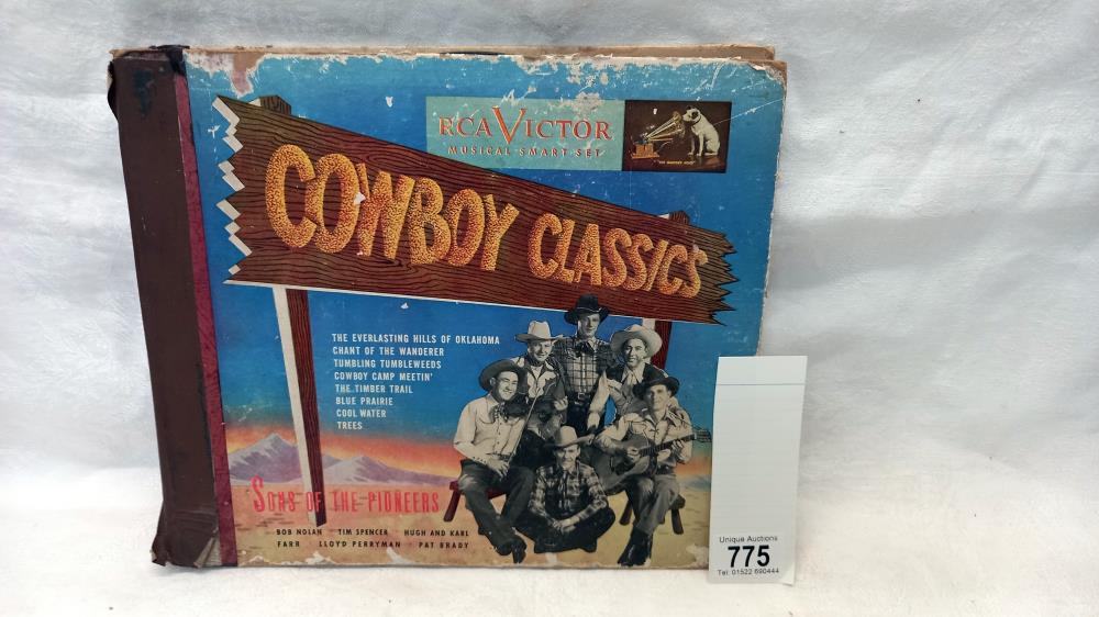 Cowboy Classics, Sons of the Pioneers 78s in folder, excellent condition