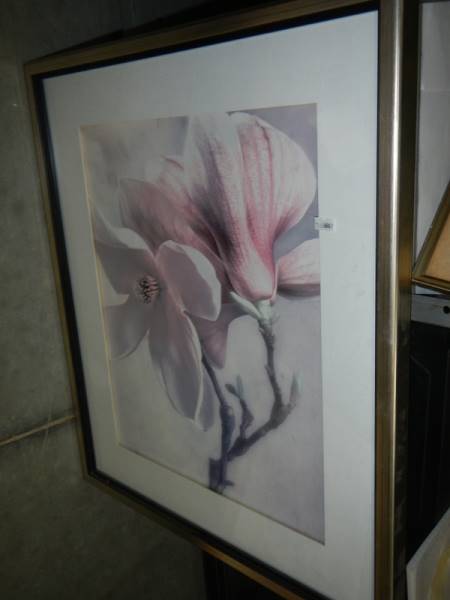 Four large floral furnishing prints, COLLECT ONLY. - Image 5 of 5