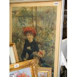 A framed print of two young girls, no glass, COLLECT ONLY.