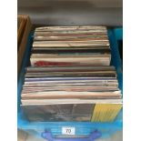 A box of LPs including some noteworthy albums