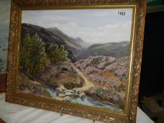 A gilt framed early 20th century oil on board rural scene, COLLECT ONLY.