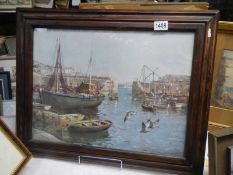 A framed and glazed Vernon Ward harbour print, COLLECT ONLY.