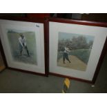 A pair of golf related prints, COLLECT ONLY.