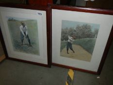 A pair of golf related prints, COLLECT ONLY.