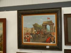A framed and glazed print featuring a parade scene, COLLECT ONLY.
