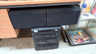 A Sony 5 Disc twin cassette music system