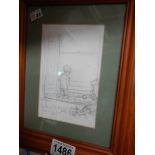 A framed and glazed print Winnie the Pooh 'Waiting at the Window' signed.