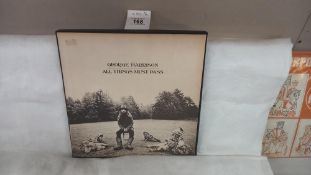 George Harrison, All things must pass. 3 record set with poster Excelle