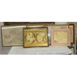 Eight old framed maps. COLLECT ONLY.