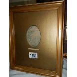 A gilt framed and glazed small oval early 20th century print, COLLECT ONLY.