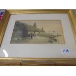 A framed and glazed watercolour coastal scene signed F McGinn, COLLECT ONLY.