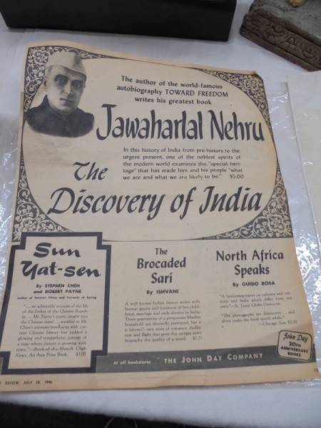 A quantity of Indian Prime Minister Jawaharla Nehru ephemera including signed letter. - Image 5 of 5
