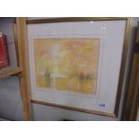 A framed and glazed watercolour seascape, COLLECT ONLY.