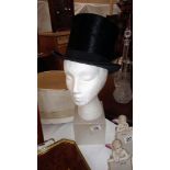 A vintage top hat with box, box is a/f