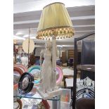 A tuscan figural table lamp with shade, COLLECT ONLY.