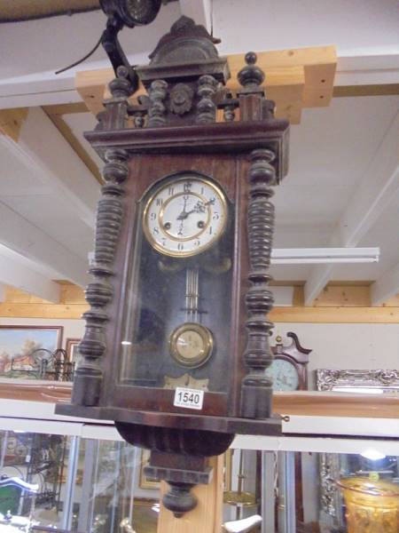 A mahogany wall clock, COLLECT ONLY.