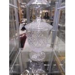 A good quality cut glass lidded biscuit jar. COLLECT ONLY.