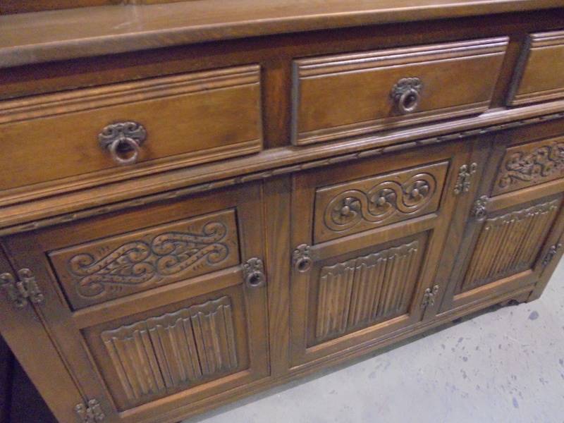 A good carved oak buffet sideboard, COLLECT ONLY. - Image 3 of 3