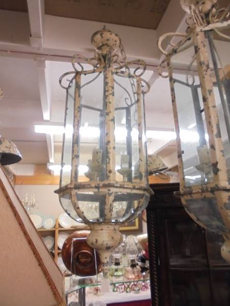 A good quality metal and glass hall lantern, COLLECT ONLY