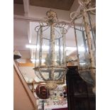 A good quality metal and glass hall lantern, COLLECT ONLY