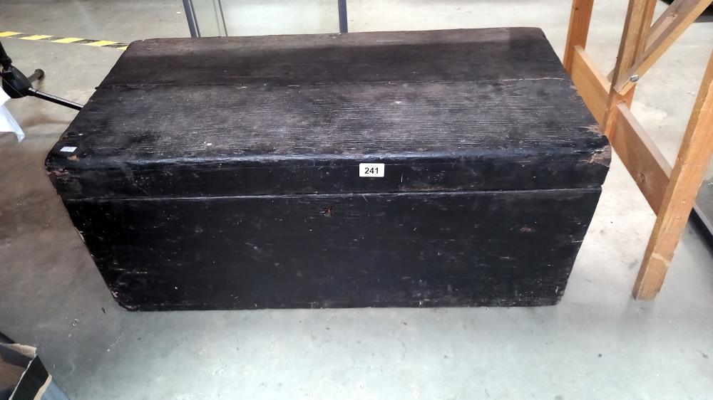 An antique pine tool box 87cm x 46cm x height 37cm COLLECT ONLY