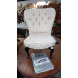 A deep buttoned wing back nursing chair, COLLECT ONLY