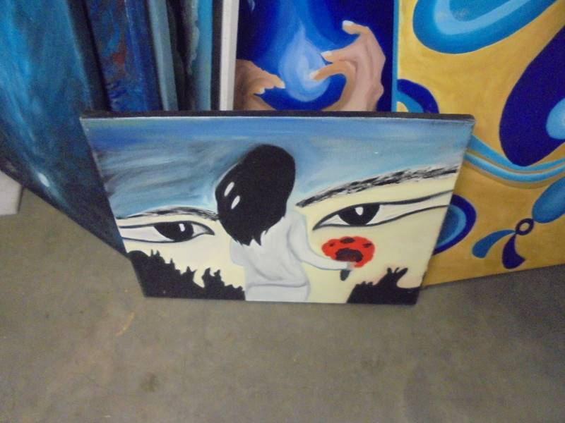 Approximately 22 unframed modern oil on canvas paintings, COLLECT ONLY. - Image 2 of 3