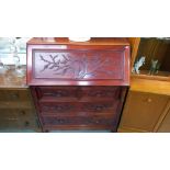 A mahogany bureau COLLECT ONLY