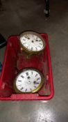 A pair of late 19c French clock movements springs and dials etc