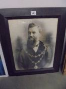 An oak framed and glazed Victorian photograph of a gentleman, COLLECT ONLY.