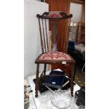 A Victorian mahogany spindle back chair COLLECT ONLY