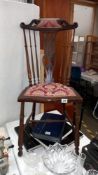 A Victorian mahogany spindle back chair COLLECT ONLY