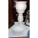 A jardiniere on stand and a fruit bowl on pedestal foot COLLECT ONLY