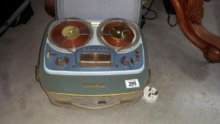 A vintage Grundig TK20 reel to reel tape recorder