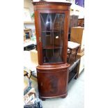 A mahogany corner cabinet, COLLECT ONLY