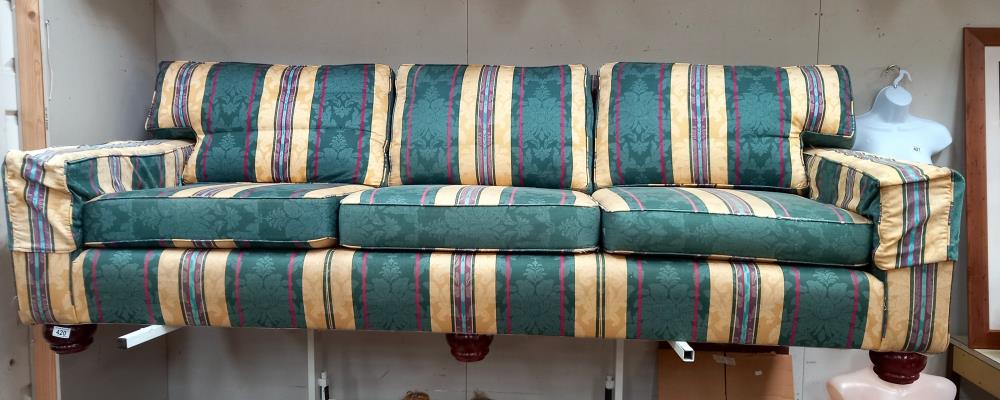 A multi striped 3 seater settee, COLLECT ONLY