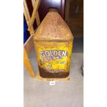 A vintage Golden film lubricants Morris, Shrewsbury, pyramid oil can COLLECT ONLY