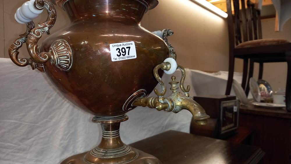 A Victorian copper samovar - Image 2 of 3