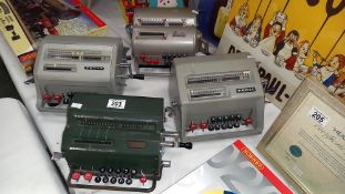3 vintage Facit calculator adding machines including C1-13 and a Precisa COLLECT ONLY
