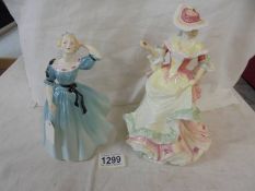 Two Royal Doulton figurines - Flowers of Love Rose HN3909 and Celeste HN2237.