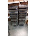 2 sets of plastic storage drawers, 10 drawers in each COLLECT ONLY