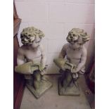 Two garden cherub figures, COLLECT ONLY.