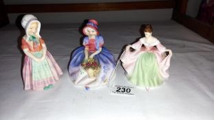 3 small Royal Doulton figures
